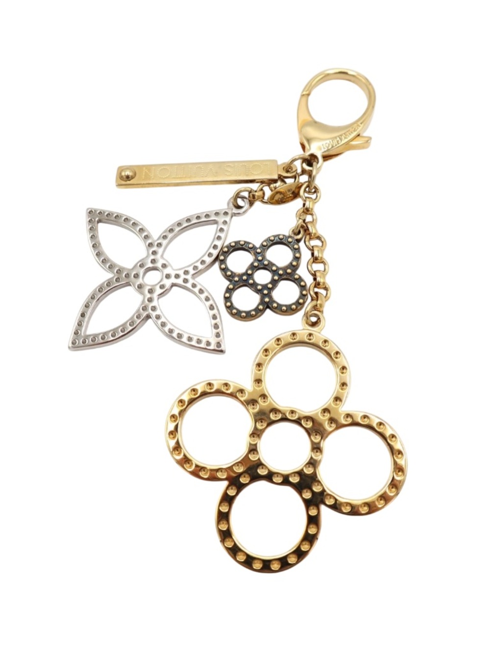 LOUIS VUITTON Bijoux Sac Tapage Gold Silver Metal M65090 Bag Charm Key Holder